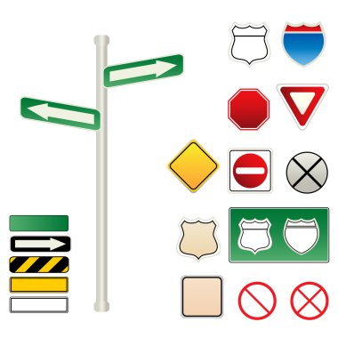 Traffic and road signs clipart