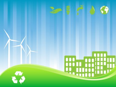 Green eco city clipart