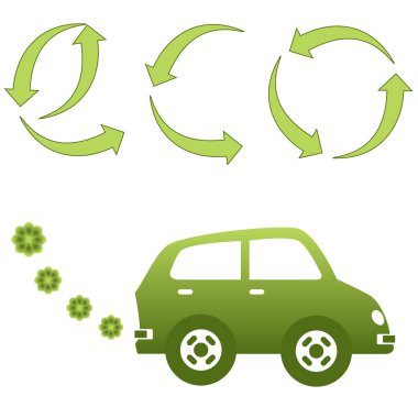 Eco friendly electric car clipart