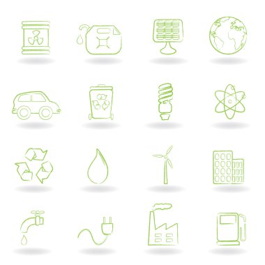 Environment and ecology icons clipart