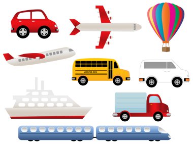 Transportation symbols clipart