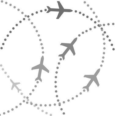 Planes on flight paths clipart