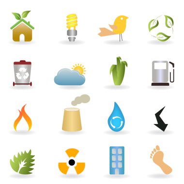 Eco and environment buttons clipart