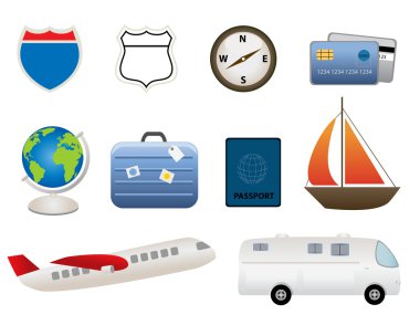 Travel related items clipart