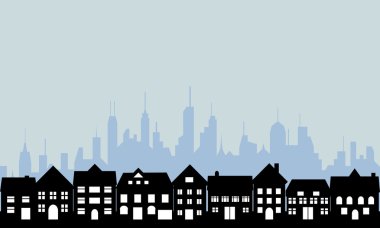 Suburbs and urban city clipart