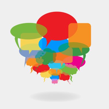 Colorful speech balloons clipart