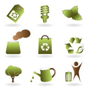 Eco and environment icon set clipart