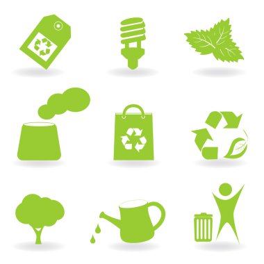 Eco and environment icon set clipart