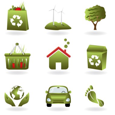 Recycle and green eco symbols clipart