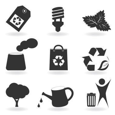 Eco and environment icon set clipart