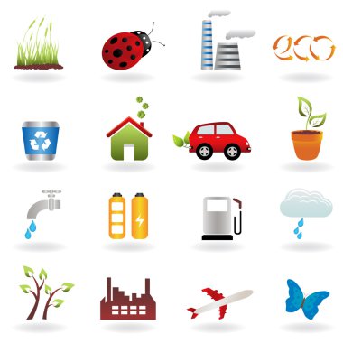 Eco icon set clipart