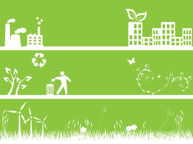 Green environment and city clipart