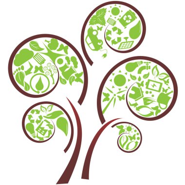 Green eco tree clipart