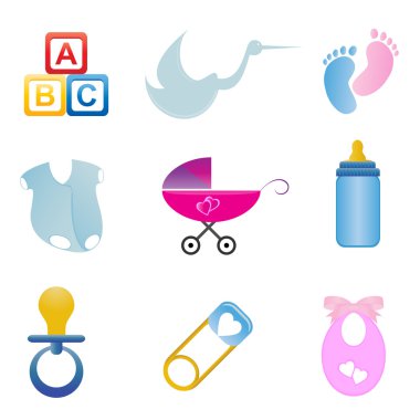 Baby related icon set clipart