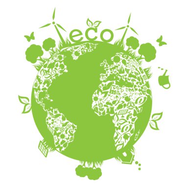 Green clean earth clipart