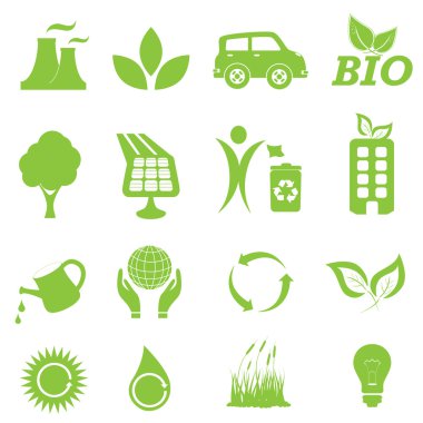 Ecology and environment icon set clipart