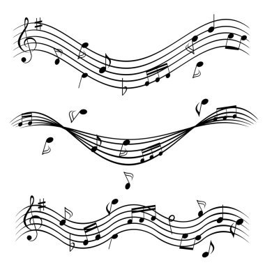 Music notes on stave clipart