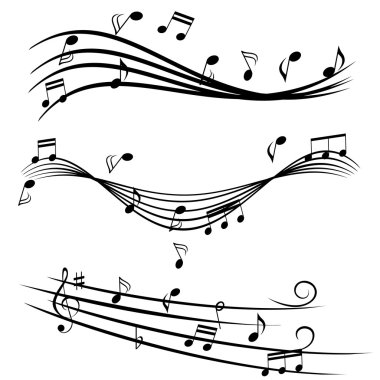 Music notes on stave clipart