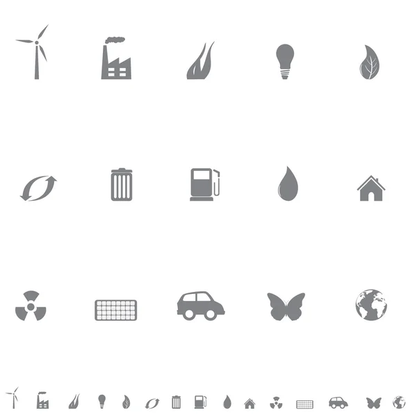 Símbolos ambientales icono conjunto — Vector de stock