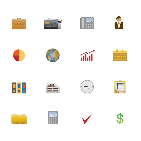 Conjunto de símbolos comerciais do ícone — Vetor de Stock