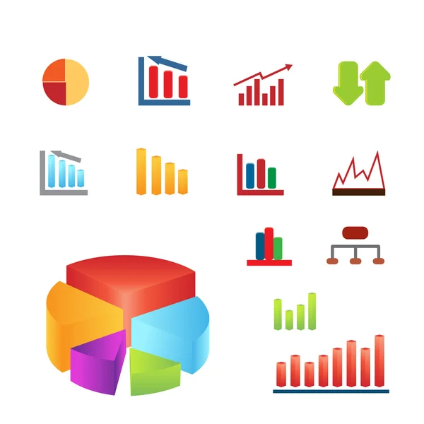 Vários gráficos para negócios e finanças — Vetor de Stock