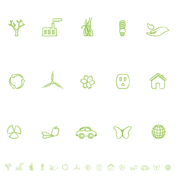 Általános Eco szimbólumok Icon Set — Stock Vector