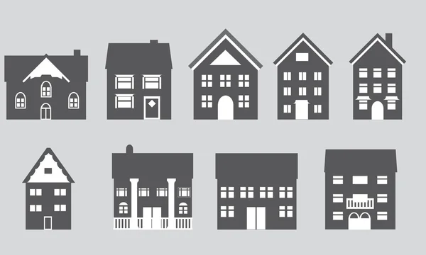 Houses with different architecture — Stock Vector