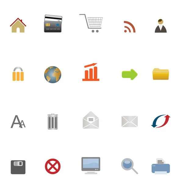 Iconos de Internet, web y comercio electrónico — Vector de stock