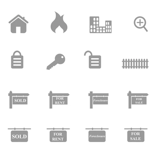 Imobiliare icon set — Vector de stoc