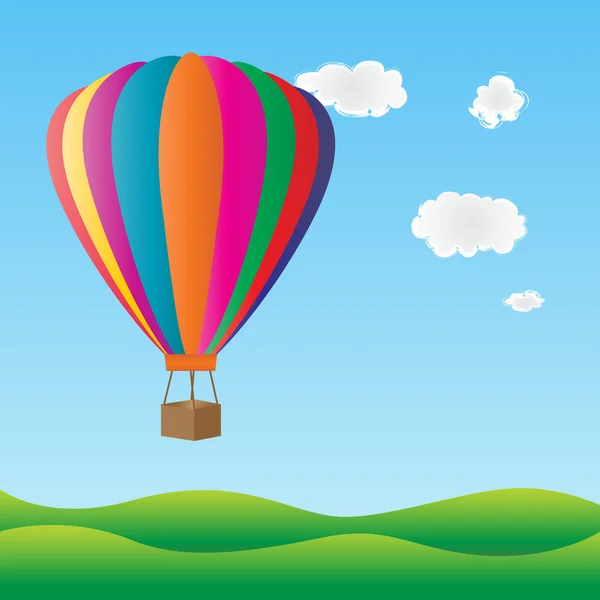 Barevný horkovzdušný balón — Stockový vektor