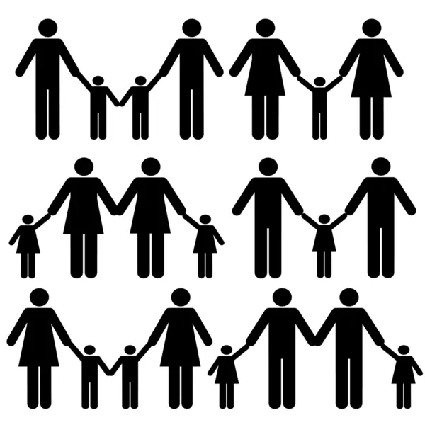 同性恋家庭图标 — 图库矢量图片