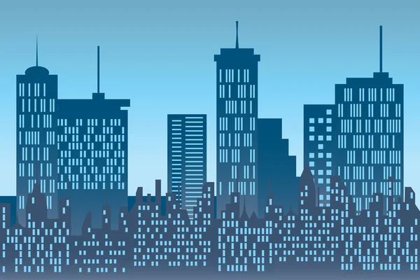 Wieżowce w miejskich skyline — Wektor stockowy