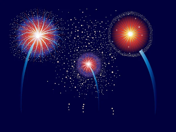 Fouth of July fireworks — Stock Vector