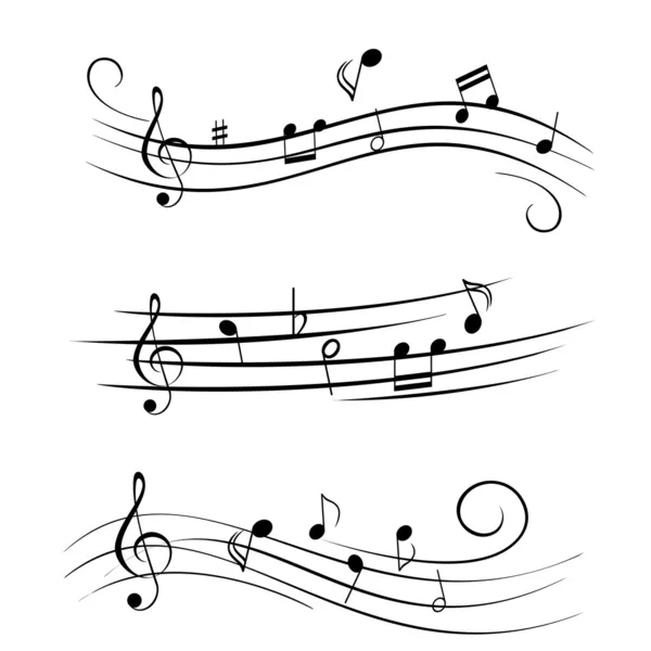 Notas musicales de partituras — Vector de stock