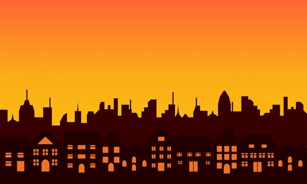 Grande città skyline silhouette — Vettoriale Stock