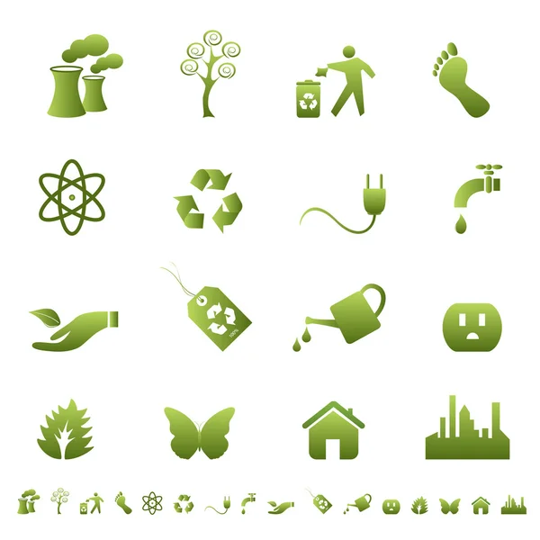 Milieu en ecologie symbolen — Stockvector