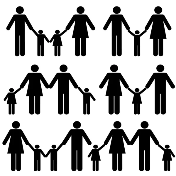 Famiglia madre, padre e figli — Vettoriale Stock