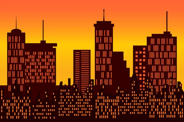 Big city skyline silhouette — Stock Vector