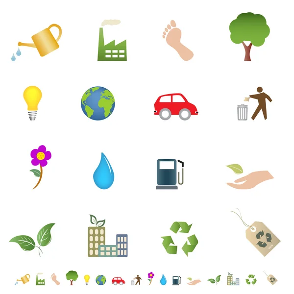 Simboli ambientali ecologici e verdi — Vettoriale Stock