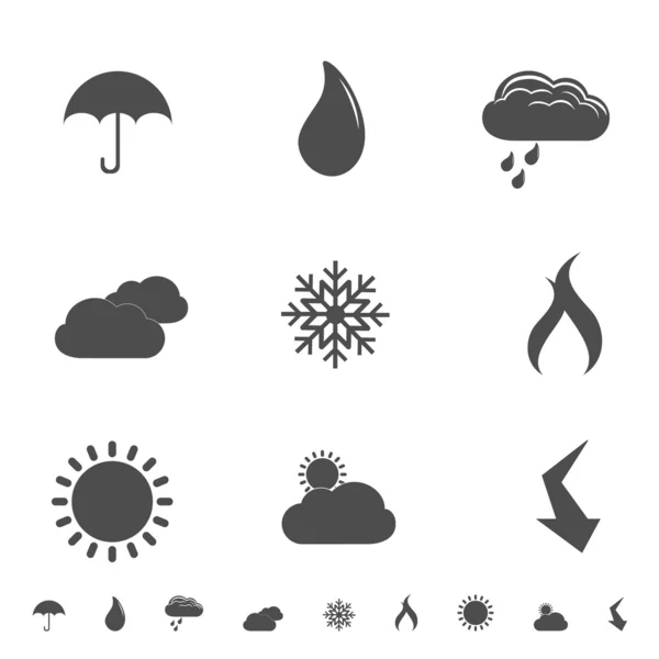 Wettersymbole und Symbole — Stockvektor