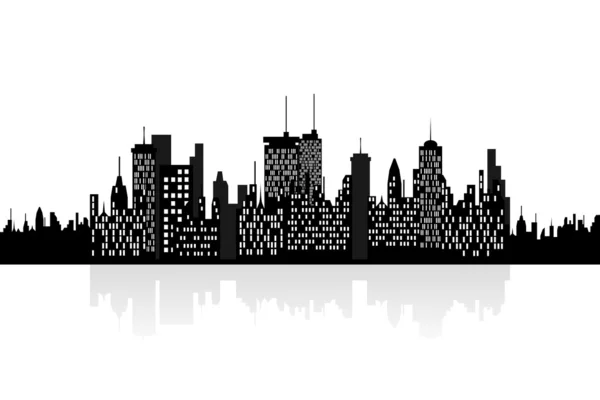 Grattacieli urbani vista città — Vettoriale Stock