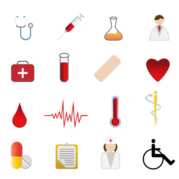 Simboli medici e sanitari — Vettoriale Stock