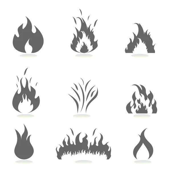 Flames icon set — Stock Vector