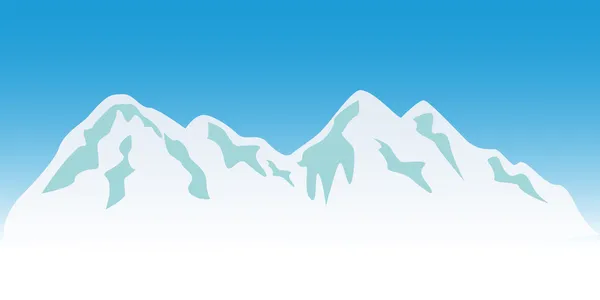 雪に覆われた山々 の峰 — ストックベクタ