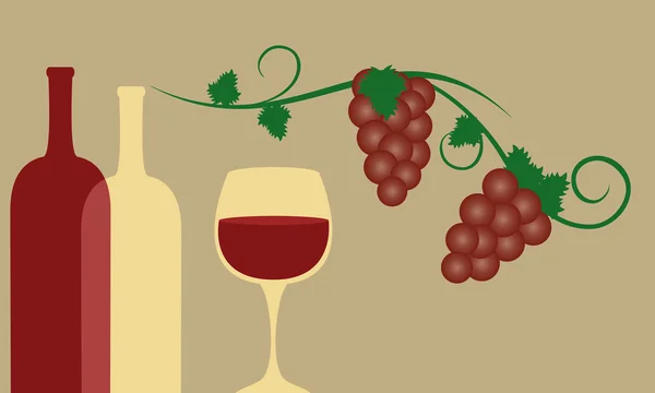 Vin rouge au raisin — Image vectorielle