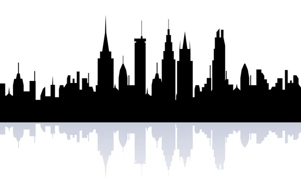 Silhouette vue ville — Image vectorielle