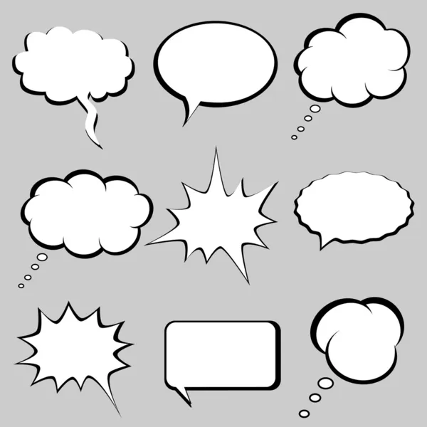 Discurso y burbujas de pensamiento — Archivo Imágenes Vectoriales
