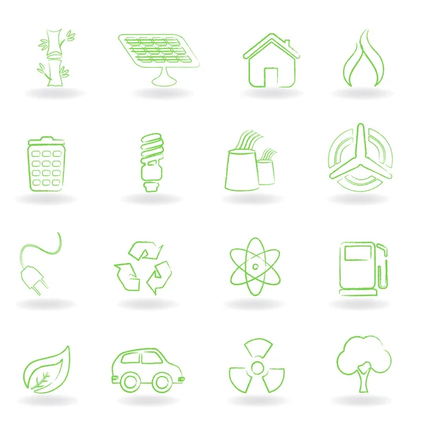 Simboli ecologici e ambientali — Vettoriale Stock