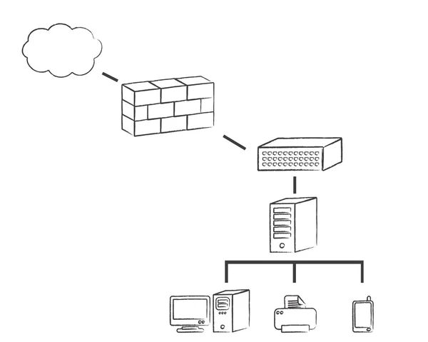 Nätverksdiagram — Stock vektor