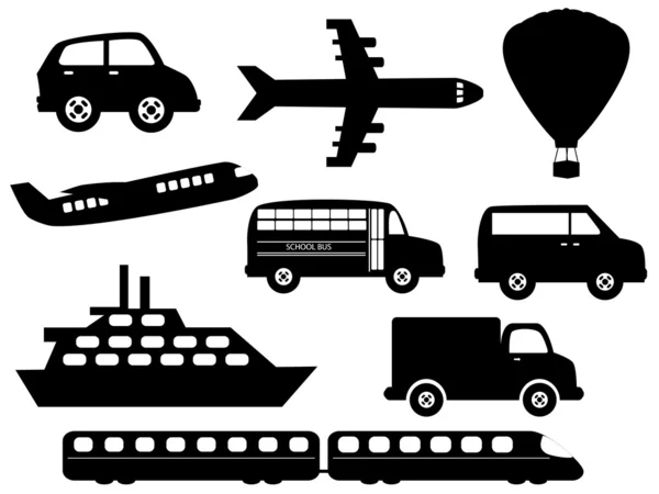 Simboli di trasporto — Vettoriale Stock